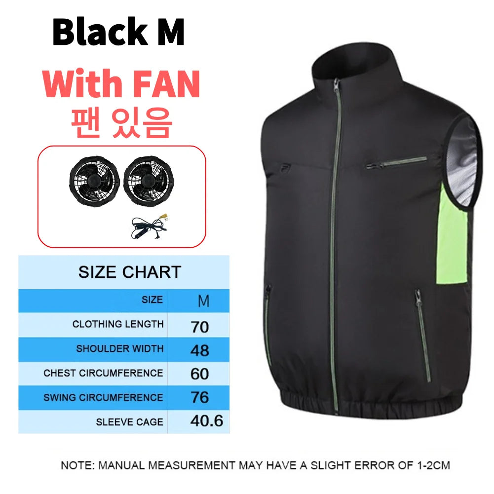 Cooling Vest Ice Fan Vest for Summer Work and Camping
