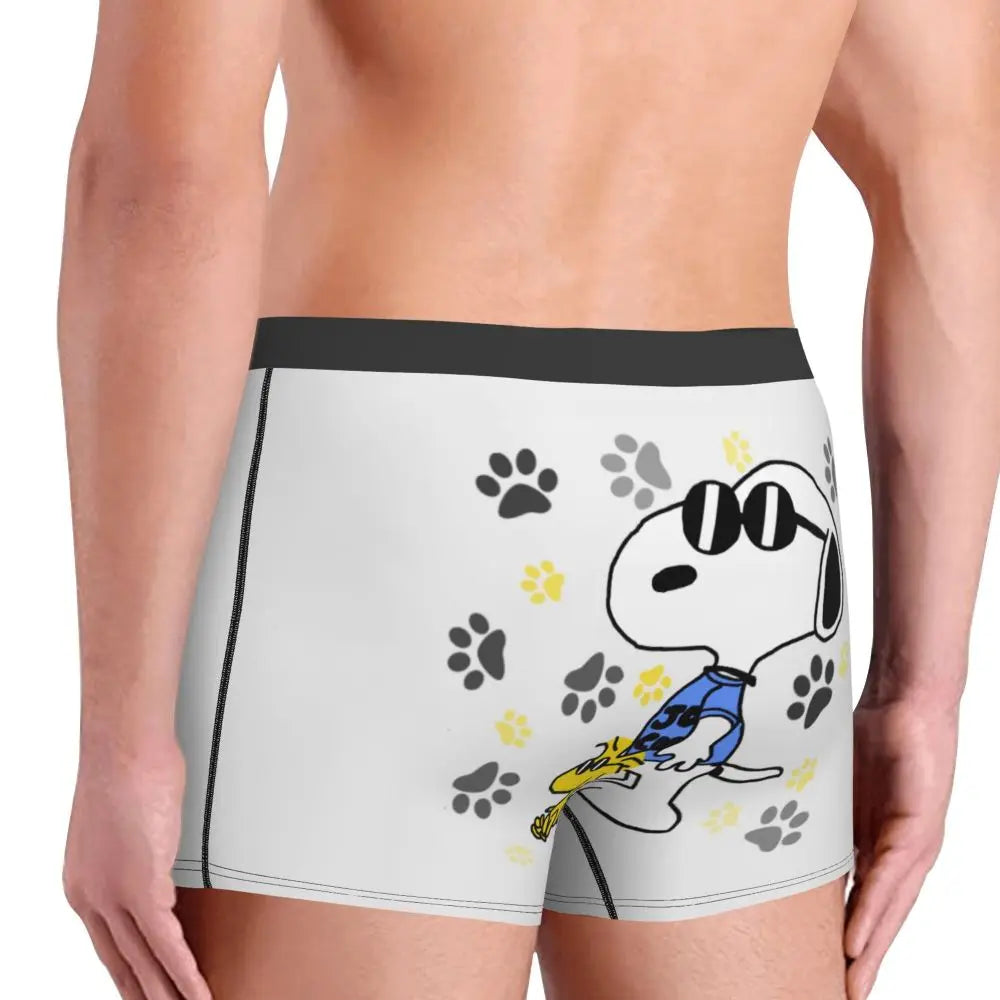 Snoopy Boxer Briefs for Men - Giggle Print Polyester Blend