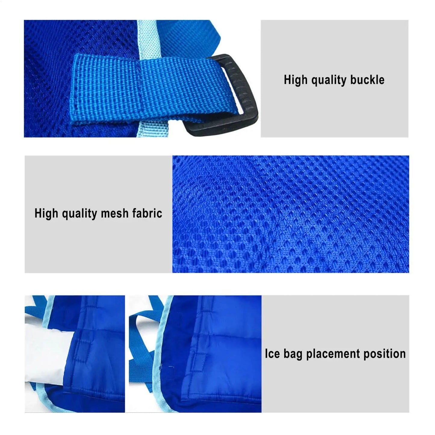 Men's Blue Summer Cooling Vest with Adjustable Fit