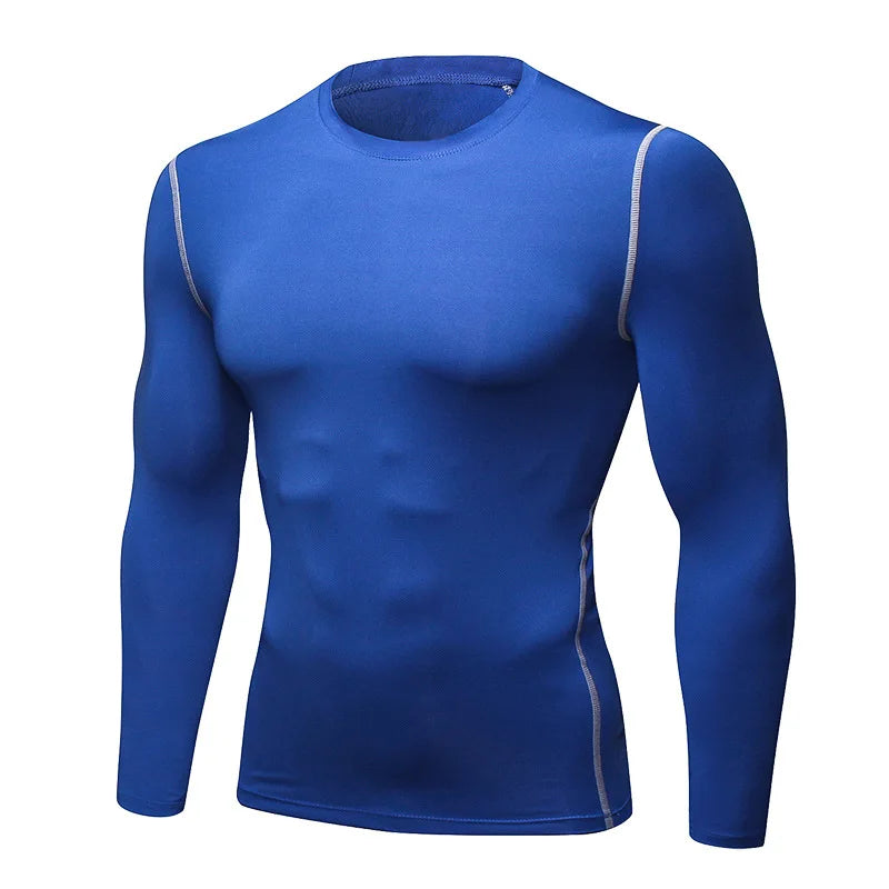 1pcs Men's Long-sleeved Thermal Male Thin Tight Fitting Elastic Fitness Tops