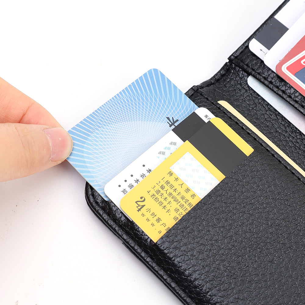 Portable Super Slim Soft Wallet Leather Mini Credit Card Wallet No Zipper
