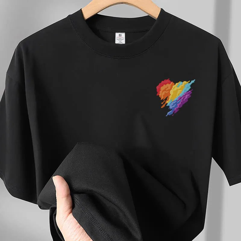 Men's Summer Short-sleeved Summer Fashion T-shirt, Trendy Printed Base Shirt, Youth-friendly Round-neck Casual Versatile Top