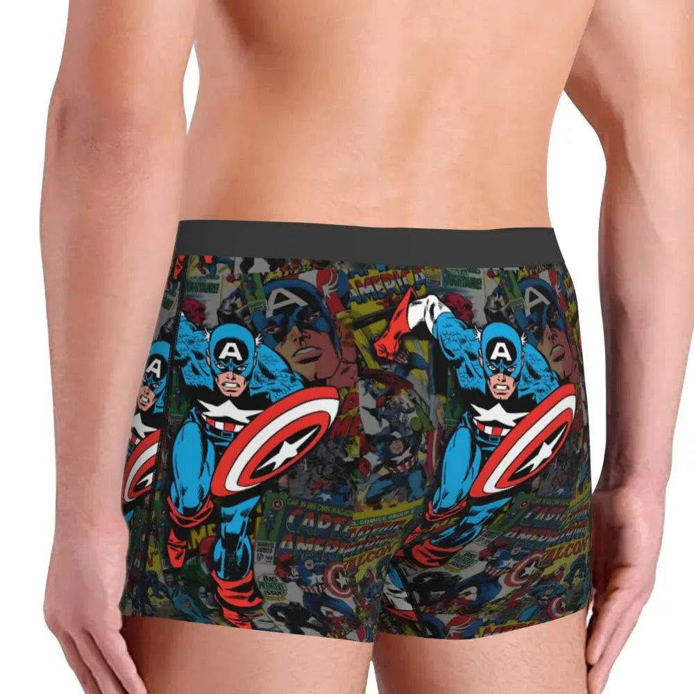 Captain America Comics Design Boxer Shorts for Men by MINISO