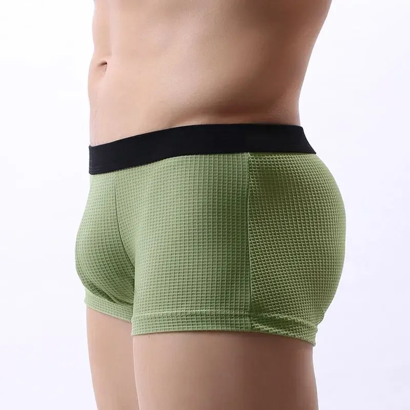 Men's Cotton Boxer Shorts with U-Type Convex Design