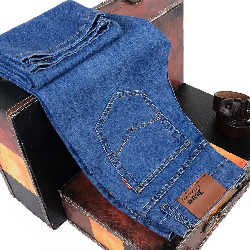Men's Casual Stretch Slim Jean Pants in Denim