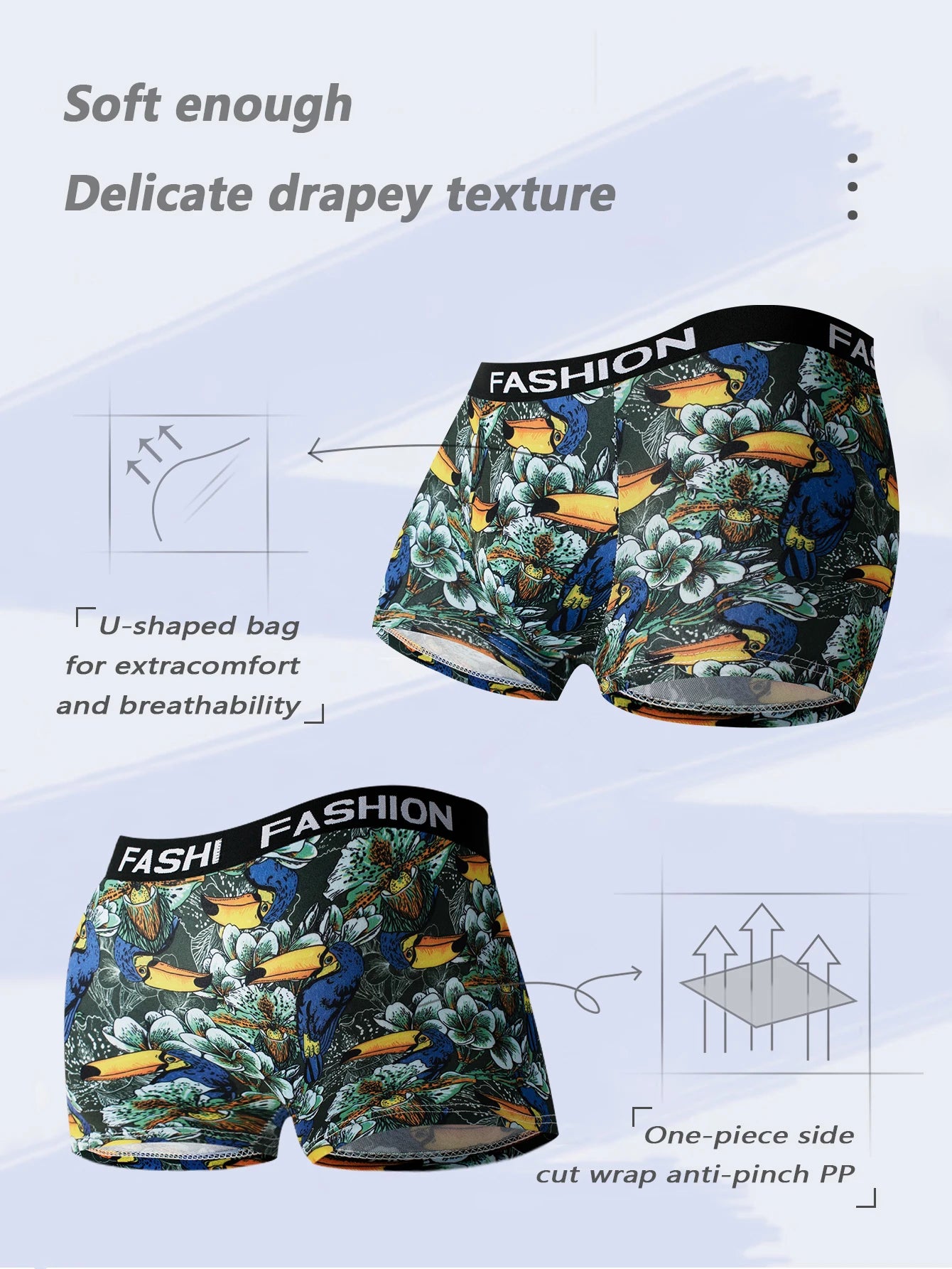 Men's Polyester Boxer Briefs - 4 Pairs