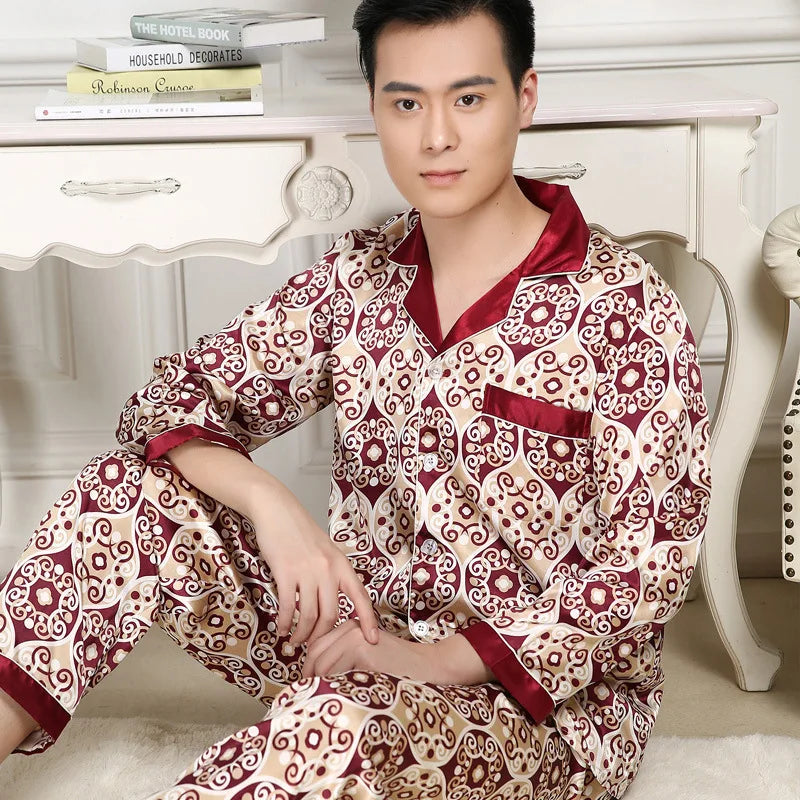 Thin Ice Silk Pajamas for Men