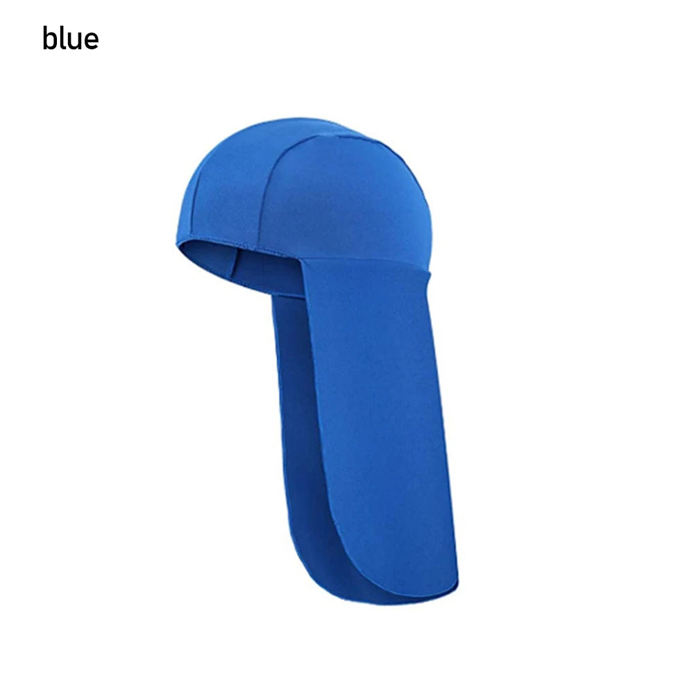 Black Polyester Cooling Cap With Neck Shield For UV Protection