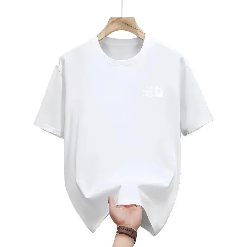 Loose short-sleeved T-shirts, summer fashion couple casual round-neck printed tops suitable for both men and women  cotton