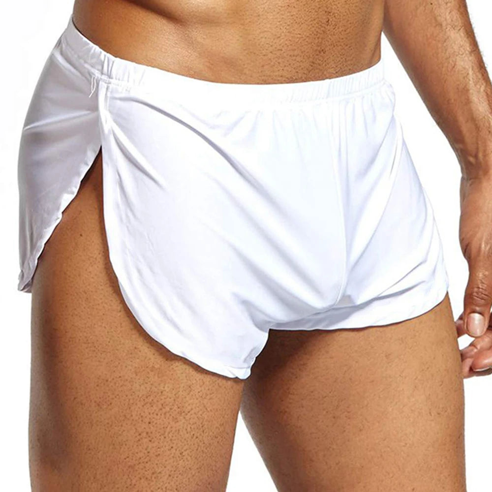 Sleepwear Sexy Cueca Trunk Homme Men's Boxer Shorts Pajamas Side Split Underwear Panties Underpants Low Rise Men Boxers Shorts