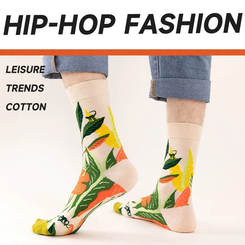 Funny Socks for Men Women Couple Fun Cozy Crazy Novelty Fashion Breathable Printed Graffit Cotton Boot Socks