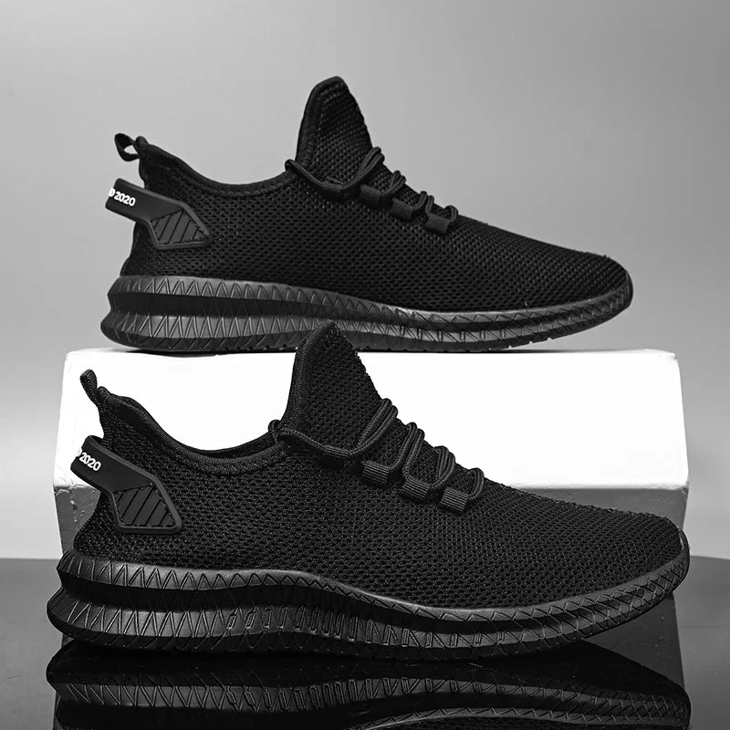 Men's Casual Lace-Up Sneakers with Air Mesh Upper
