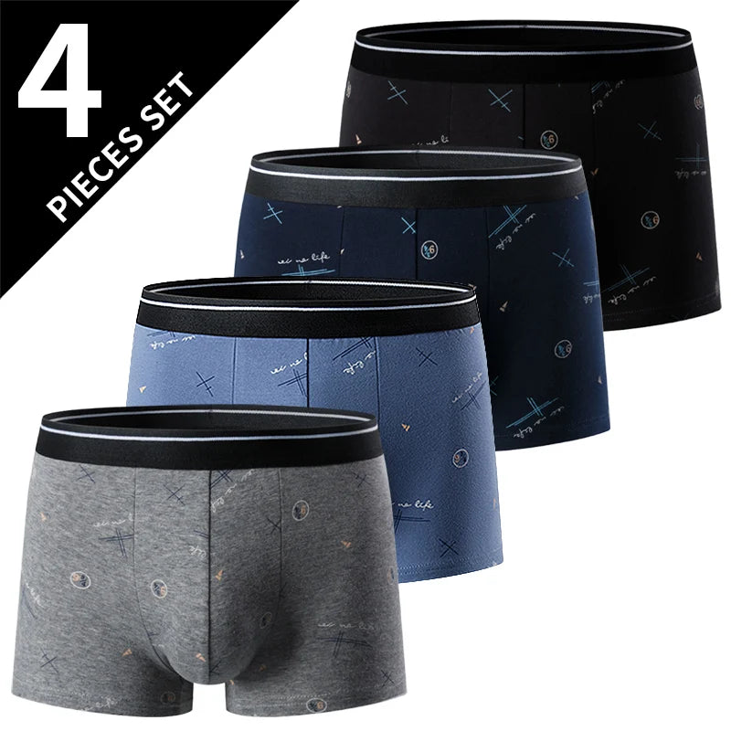 Men's Fashion Printed Boxers Breathable Underwear 6XL