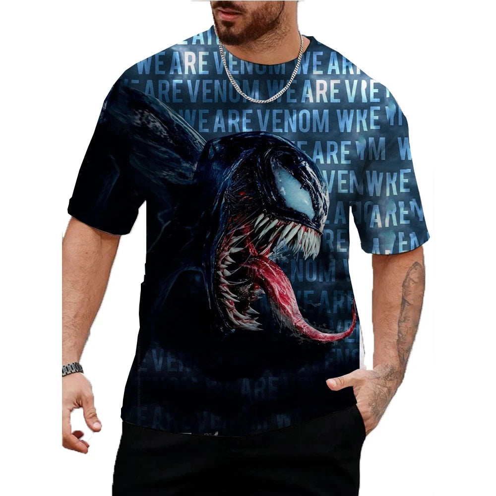 Marvel's Venom Print T-Shirt Casual Stylish Short Sleeve Streetwear