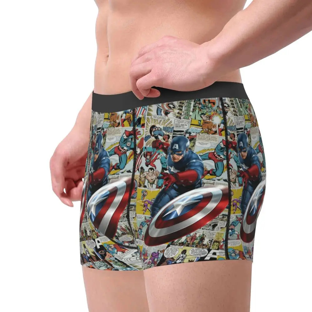 Captain America Comics Design Boxer Shorts for Men by MINISO