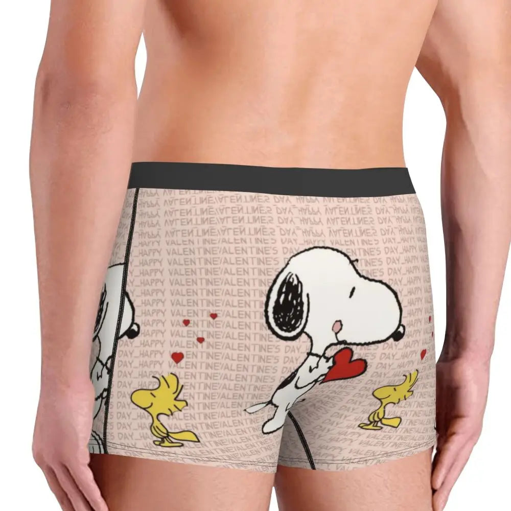 Snoopy Boxer Briefs for Men - Giggle Print Polyester Blend
