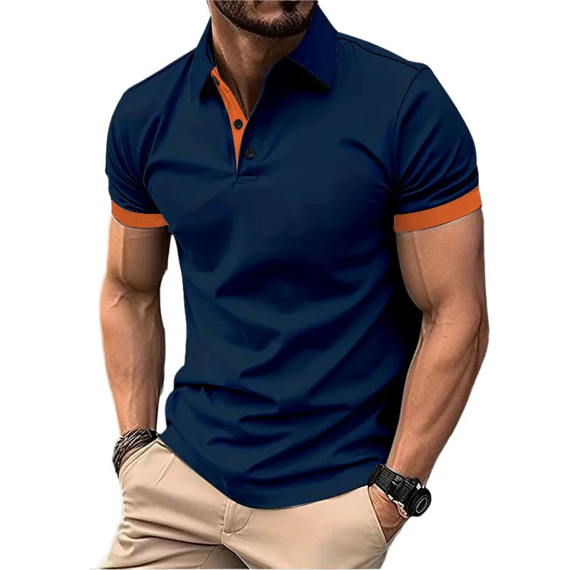 Men's Summer Short Sleeve Polo Shirt Lightweight Tee