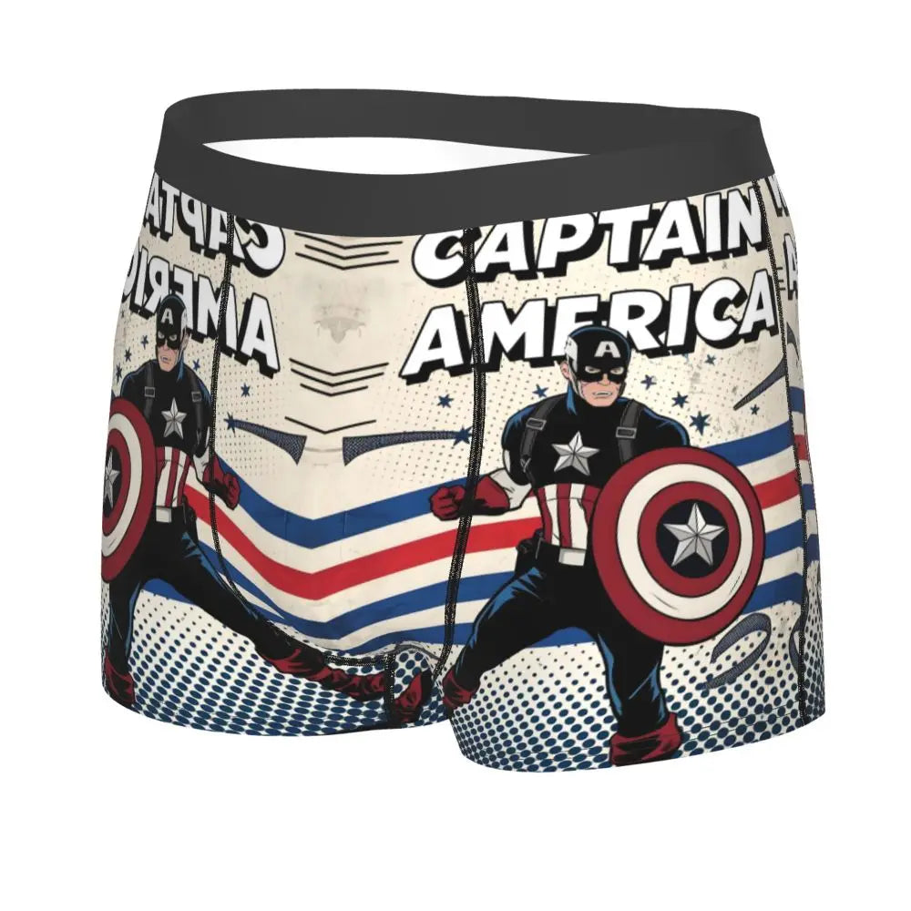 Captain America Comics Design Boxer Shorts for Men by MINISO