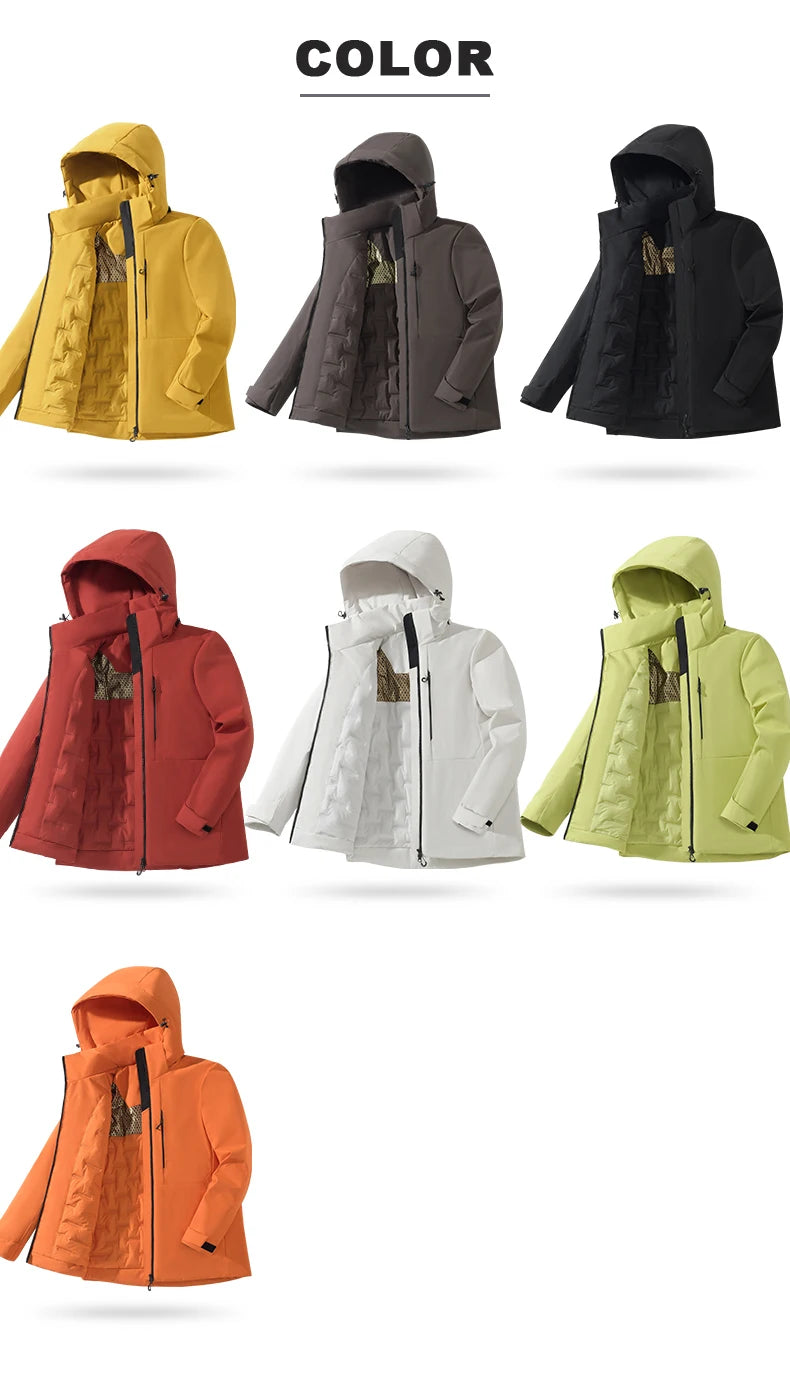 Unisex Waterproof  Windproof Thermal Windbreaker Men Women Hiking Climbing Jacket