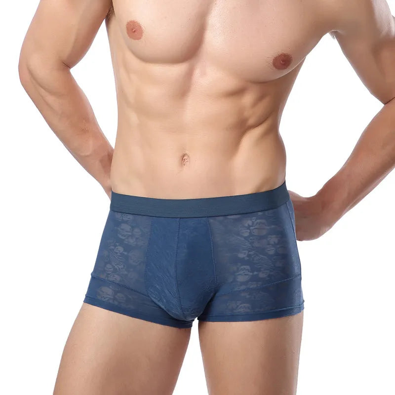 Men's Ultra Thin Ice Silk Boxer Underwear