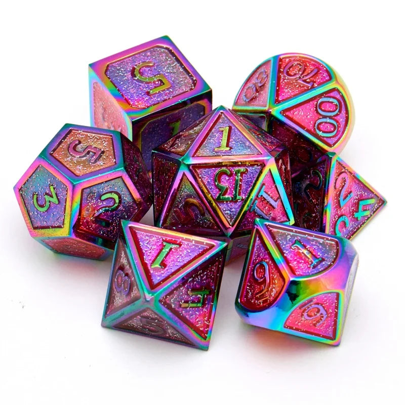 DND Metal Dice Set for Dungeons & Dragons, 5e, RPG Board Game, Tabletop Role Playing,7 Pcs