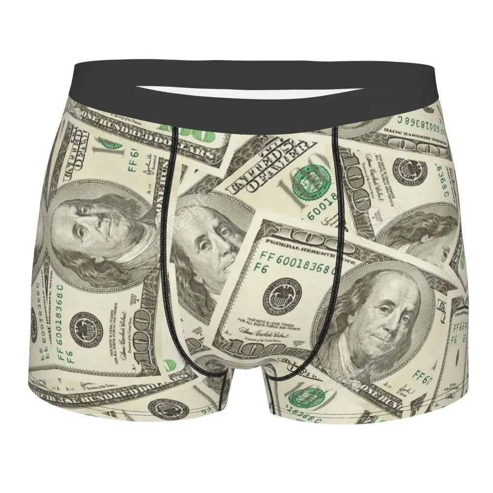 Money Print Boxer Briefs for Men