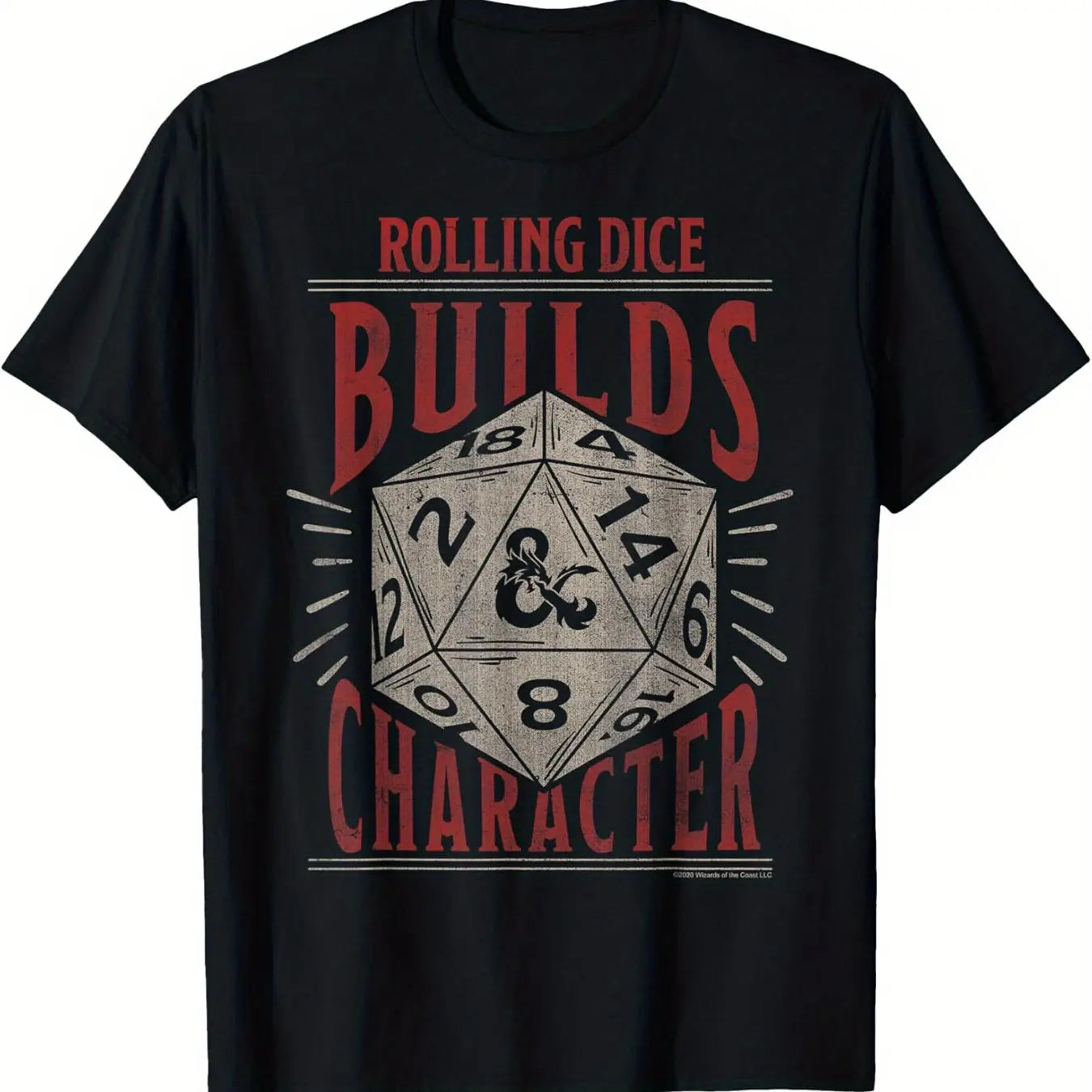 Dungeons & Dragons Dice Throwing Character Shaping Short-sleeved T-shirt