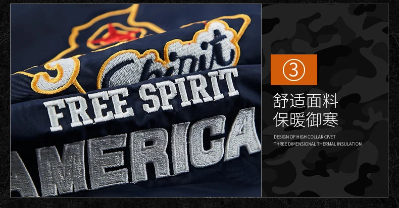 Bomber Jacket Men Thick Warm Jacket Men Military Aviator Pilot Coat