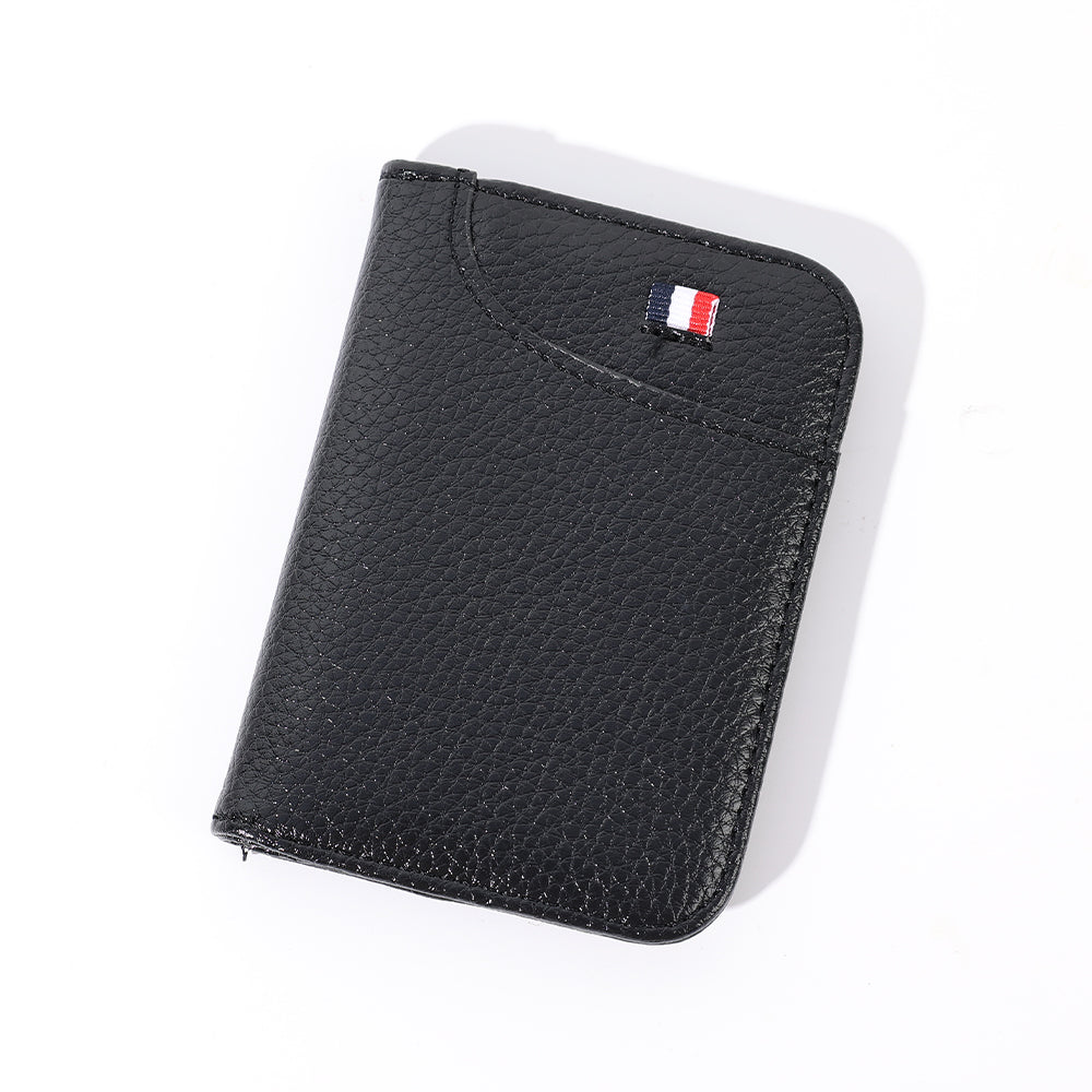 Portable Super Slim Soft Wallet Leather Mini Credit Card Wallet No Zipper