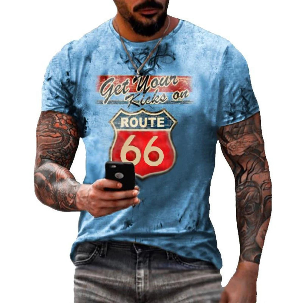 Men's 3D Printed Casual T-Shirt for Summer