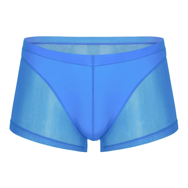 Men's Transparent Breathable Boxer Shorts with U Convex Pouch