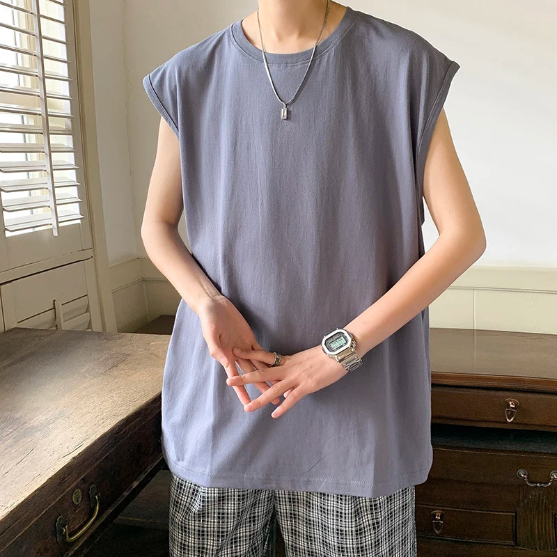 Mens Tank Top Cotton Sleeveless blouse Casual Vest Men Bodybuilding Bottoming Undershirt Camiseta Sin Mangas Deporte Hombre