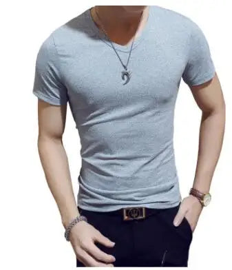 New Top Tees Man T Shirt Fitness T-shirts Mens V Neck Man T-shirt for Male Tshirts 4XL Plus Size Oversized T Shirt  Men Clothing