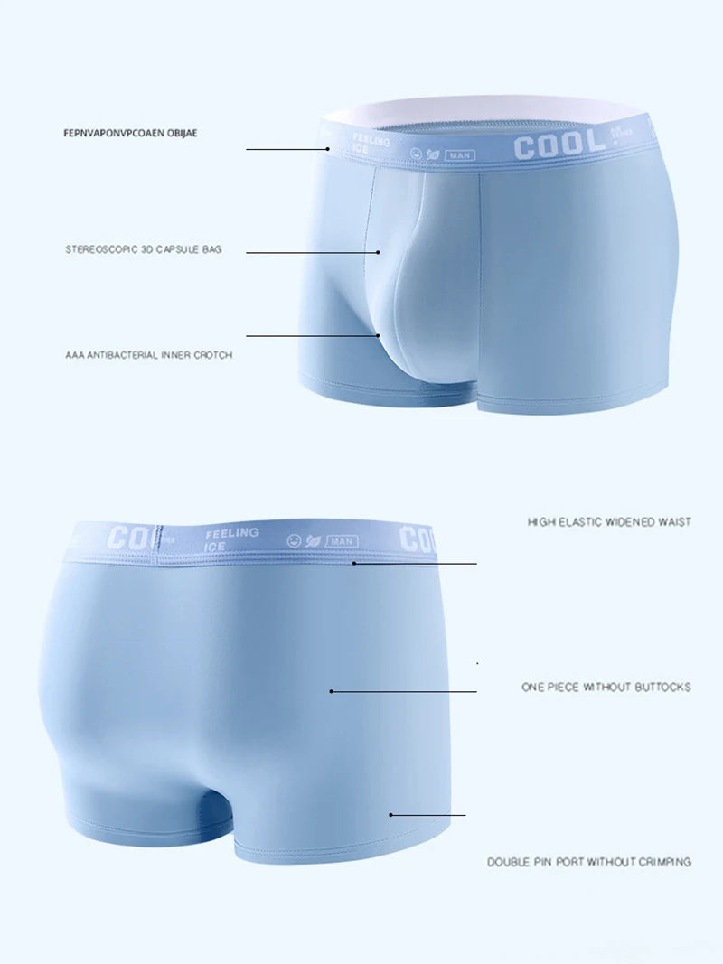 Men's Ice Silk Boxer Shorts L-6XL