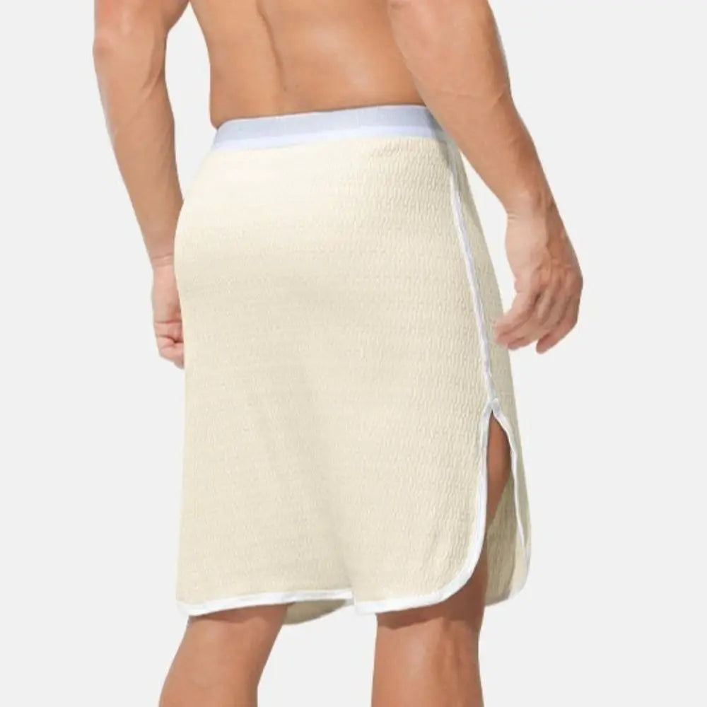 Cotton Men's Sleeping Skirt Pants with Buttons No Underwear Male Bath Towel Sleep Artifact Insensitive Half Body Apron