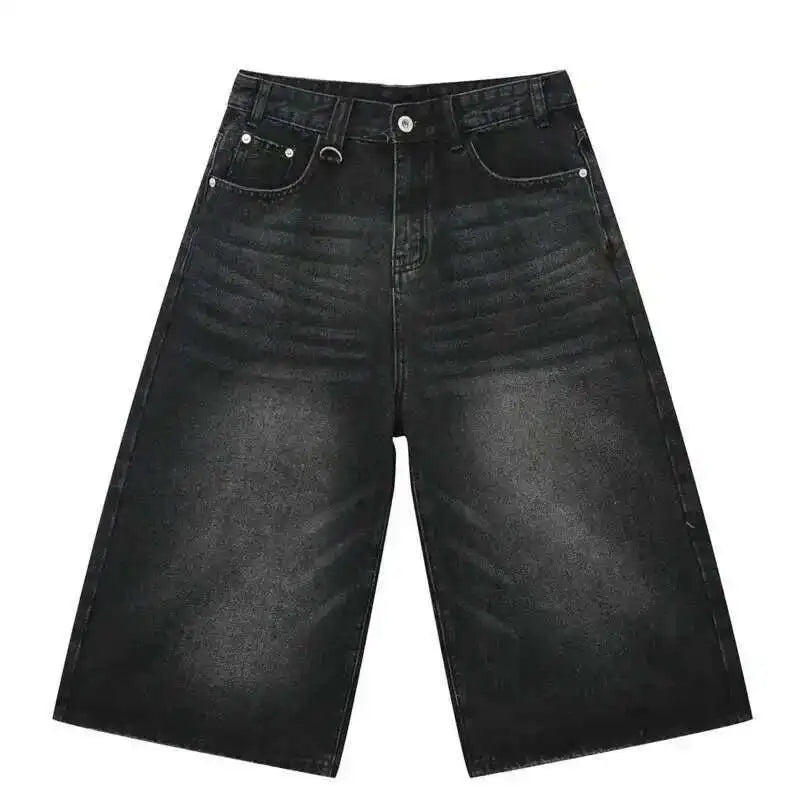 IEFB American Style Men's Shorts Camouflage Calf-Length Pants Straight Wide Leg Male Short Jeans Summer Fashion Bottom 9C7600