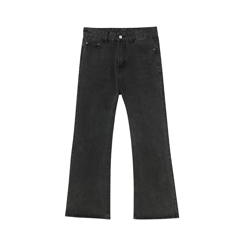 Mens Boot Cut Jeans Slim Fit Blue Black Denim Pants