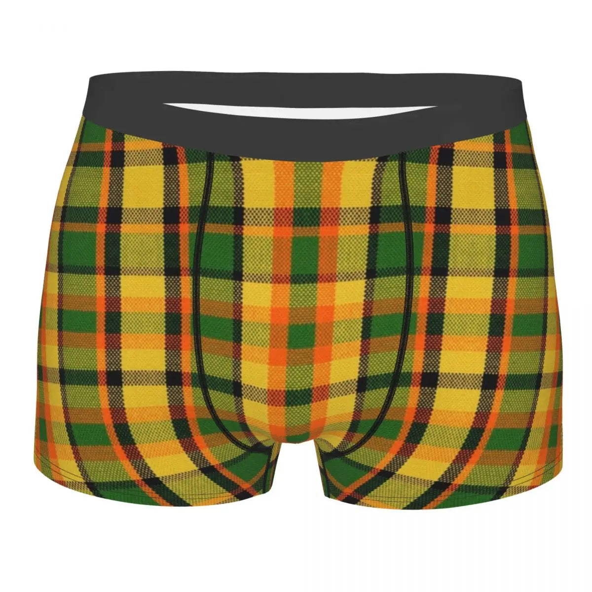 Black Watch Tartan Boxer Shorts for Men in Lycra and Polyester