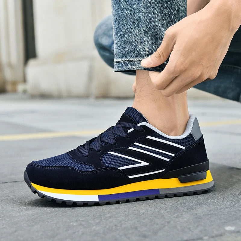 Men's Casual Lace-Up Sneakers with Air Mesh Upper