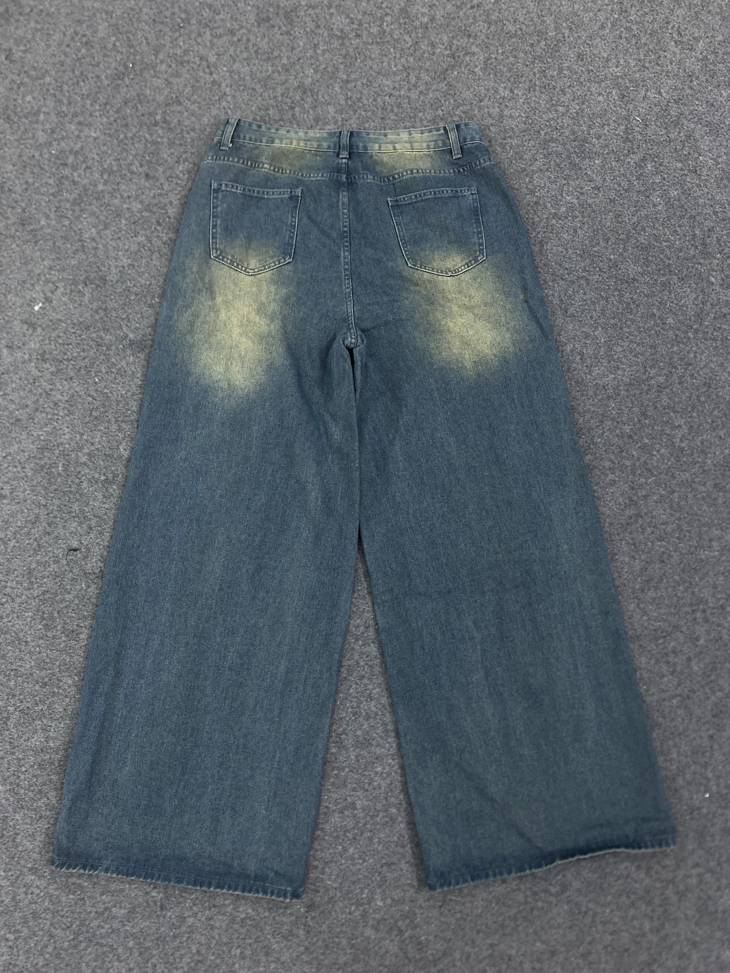 Casual Denim Pants for Men with Rivets and Holes