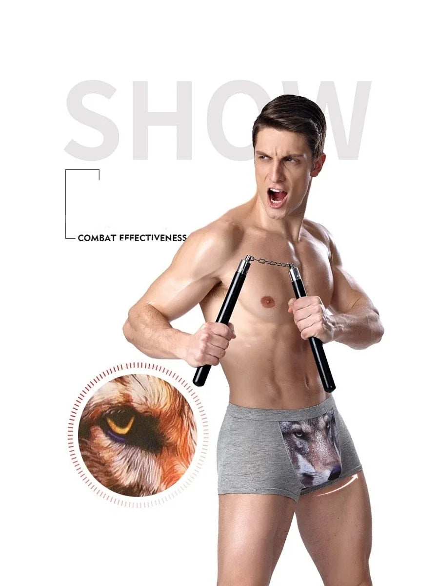 Men's Boxer Briefs Modal Wolf Print