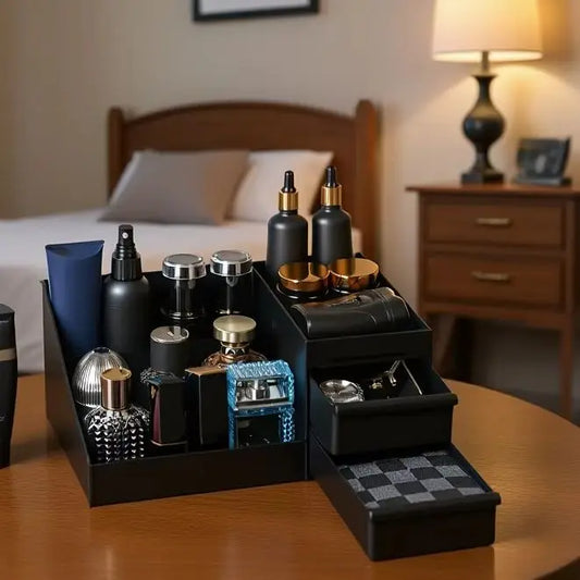Cologne Organizer For Men, Cologne Holder For Dresser, Perfume Stand, Bathroom Countertop Organizer With Drawers