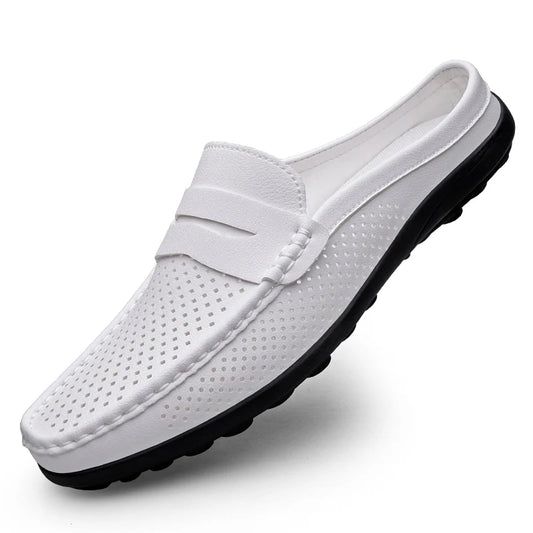 Men's Casual Leather Shoes with Breathable Design