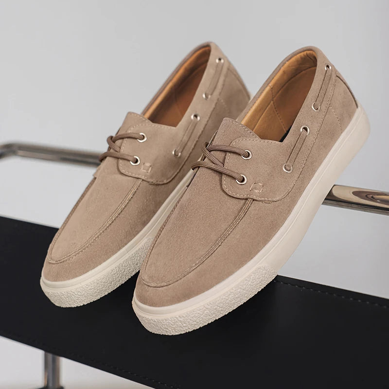 Men's Casual Slip-On Shoes in Handmade Suede Leather