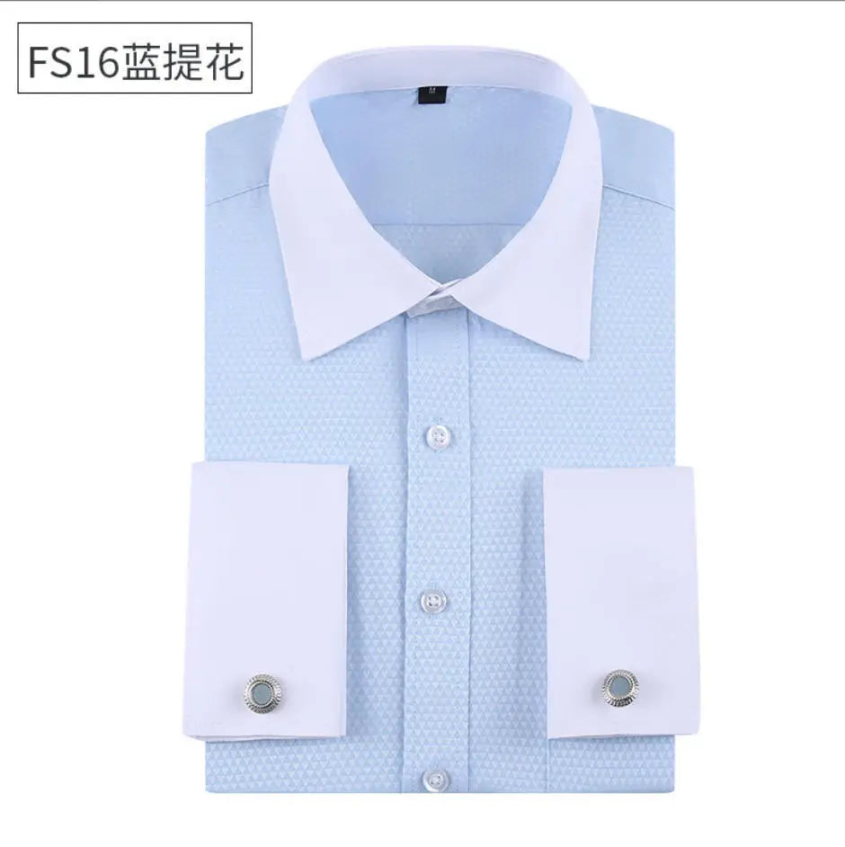 Men's Long Sleeve Formal Striped Dress Shirt