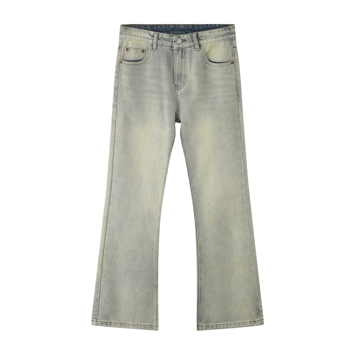 Mens Boot Cut Jeans Slim Fit Blue Black Denim Pants