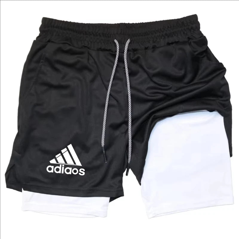 Men's compression shorts  running training sports shorts  summer gym  quick drying shorts in one