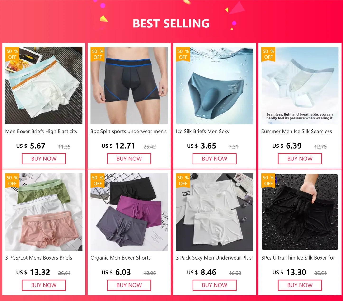 Men's Boxer Shorts Polyester Blend Underwear