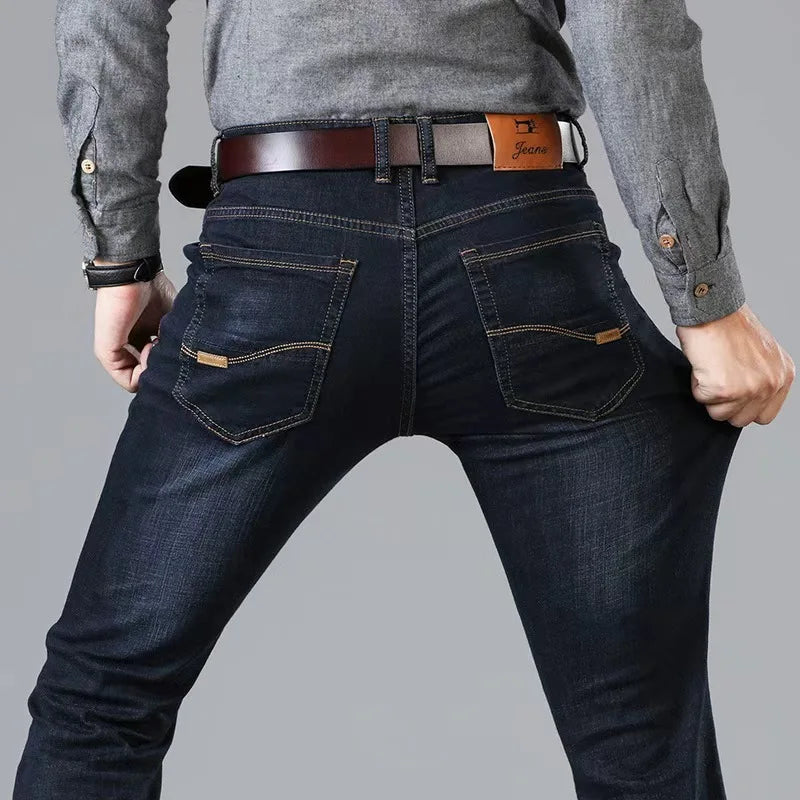 Men's Casual Straight Jeans in Polyester and Elastane