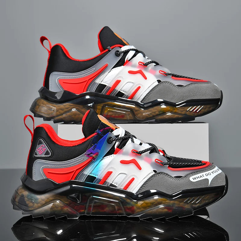 Men's Casual Lace-Up Sneakers with Breathable Air Mesh